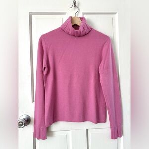 Griffen 100% Cashmere Pink Turtleneck Sweater Mongolian Nordstrom Size S